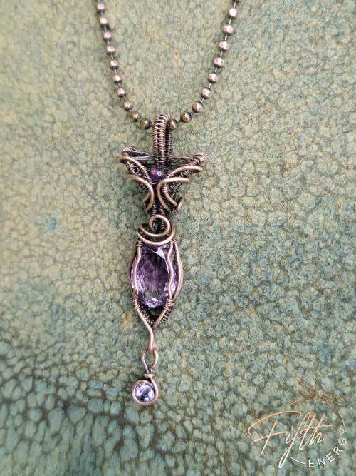 Amethyst Gem Copper Jewelry Fifth Energy Jewelry