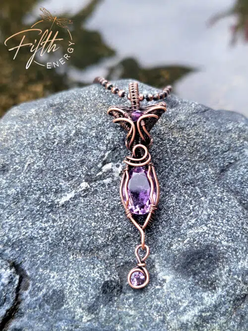 Amethyst Gem Copper Jewelry Fifth Energy Jewelry