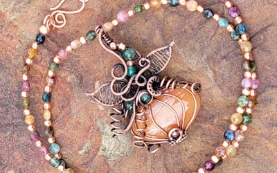 Autumn Pumpkin Carnelian Copper Necklace Special Request