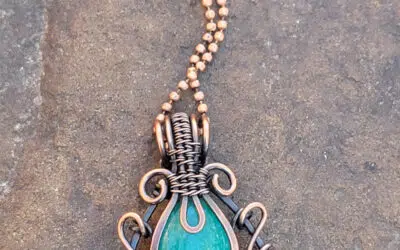 Green Amazonite and Copper Necklace