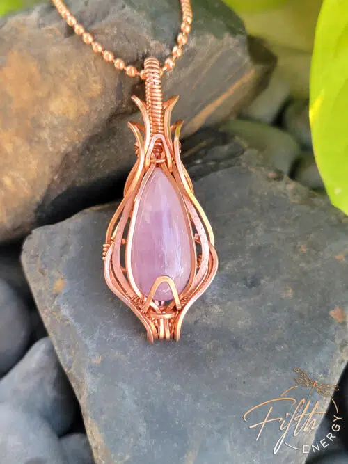 Kunzite Copper Necklace Fifth Energy Jewelry