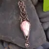 Celtic Style Rhodochrosite Copper Energy Necklace Fifth Energy Jewelry