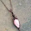 Celtic Style Rhodochrosite Copper Energy Necklace Fifth Energy Jewelry