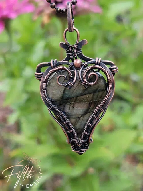 Viking Heart Labradorite Copper Jewelry Fifth Energy Jewelry