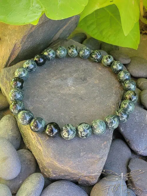 Mens Kambaba Jasper Bracelet Fifth Energy Jewerly Green Black