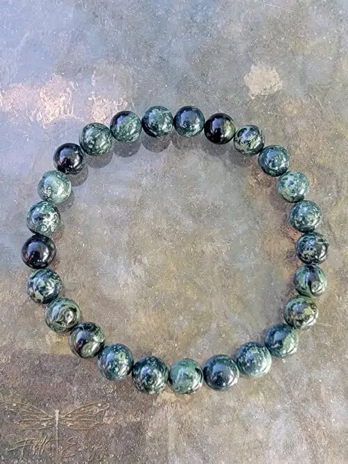 Mens Kambaba Jasper Bracelet Fifth Energy Jewerly Green Black