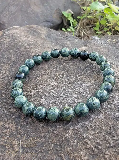 Mens Kambaba Jasper Bracelet Fifth Energy Jewerly Green Black