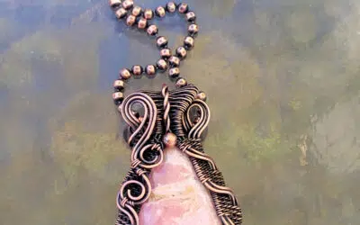Rhodochrosite Copper Waves Necklace