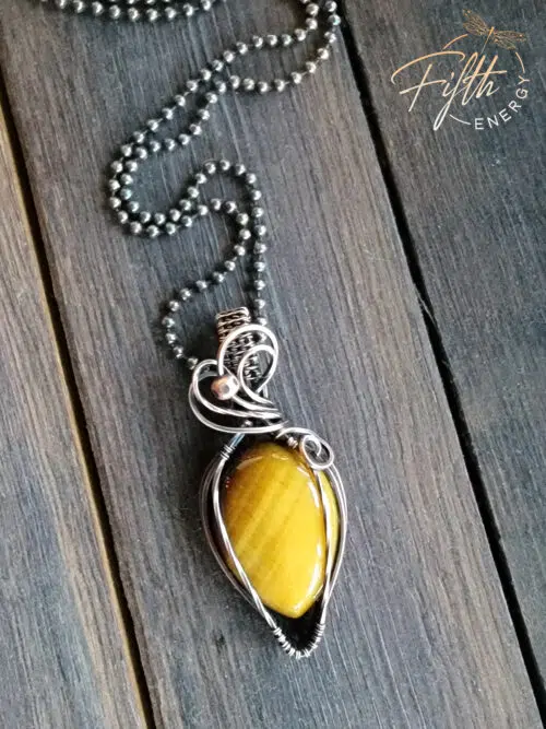 Tigers Eye and Copper Necklace Fifth Energy Jewelry