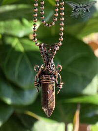 Mens Dragons Blood Amulet Copper Necklace Fifth Energy Jewelry Hexagonal Point