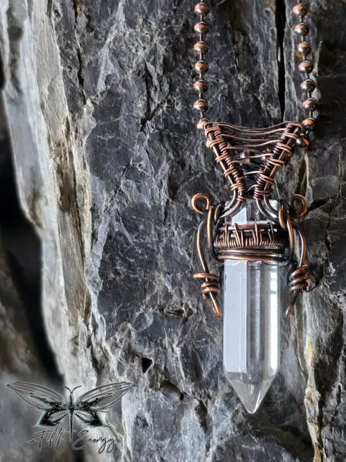 Quartz Crystal Point Necklace Mens Womens Fifth Energy Jewelry