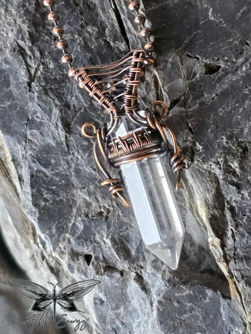 Quartz Crystal Point Necklace Mens Womens Fifth Energy Jewelry