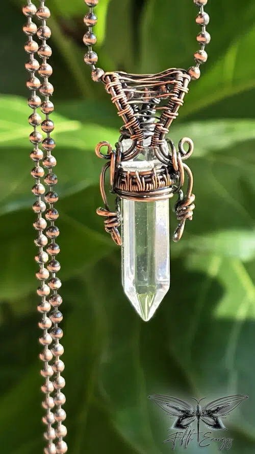 Quartz Crystal Point Necklace Mens Womens Fifth Energy Jewelry
