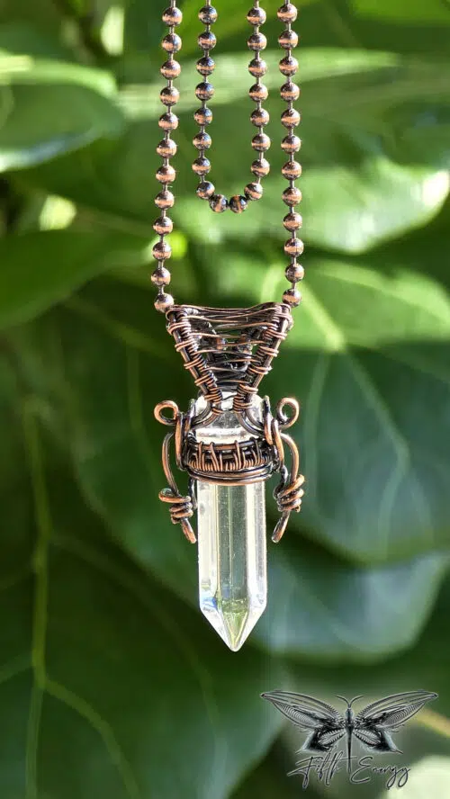 Quartz Crystal Point Necklace Mens Womens Fifth Energy Jewelry