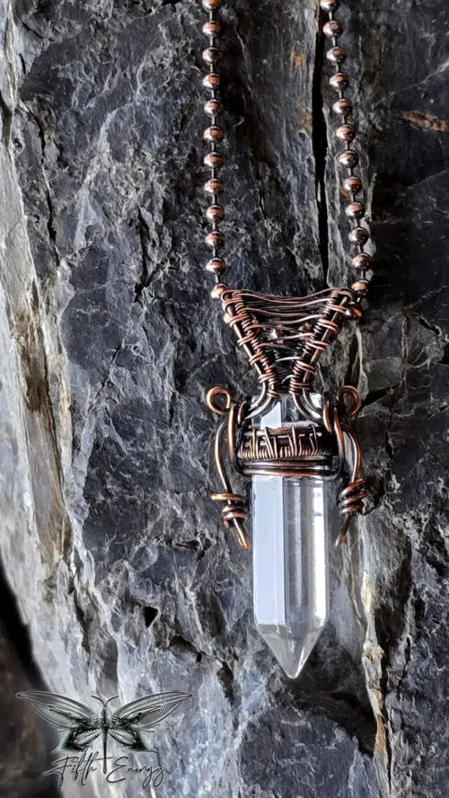 Quartz Crystal Point Necklace Mens Womens Fifth Energy Jewelry