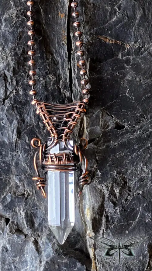 Quartz Crystal Point Necklace Mens Womens Fifth Energy Jewelry