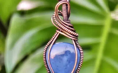 Blue Opal Swirl Copper Necklace