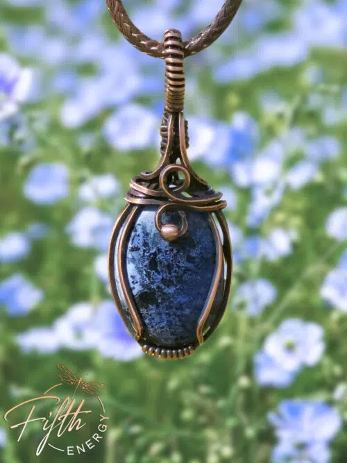 Dumortierite Pendant Necklace Fifth Energy Jewelry Blue