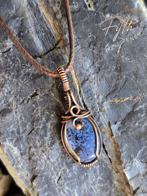 Dumortierite Pendant Necklace Fifth Energy Jewelry Blue