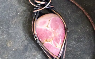 Rhodochrosite in Copper Necklace