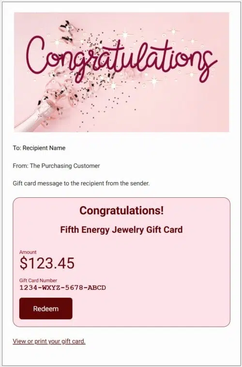 Congratulations Celebrate Gift Card Preview