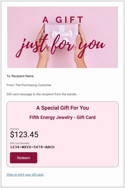 Gift For you Ladies Gift Card Preview