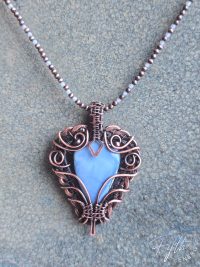 Blue Opal Braided Copper Necklace Fifth Energy Jewelry