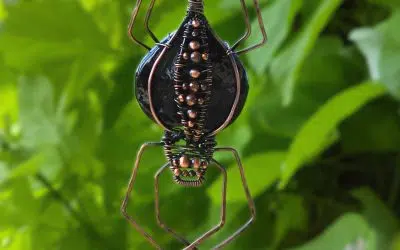 Nuummite Spider Necklace | Halloween Inspired Pendant