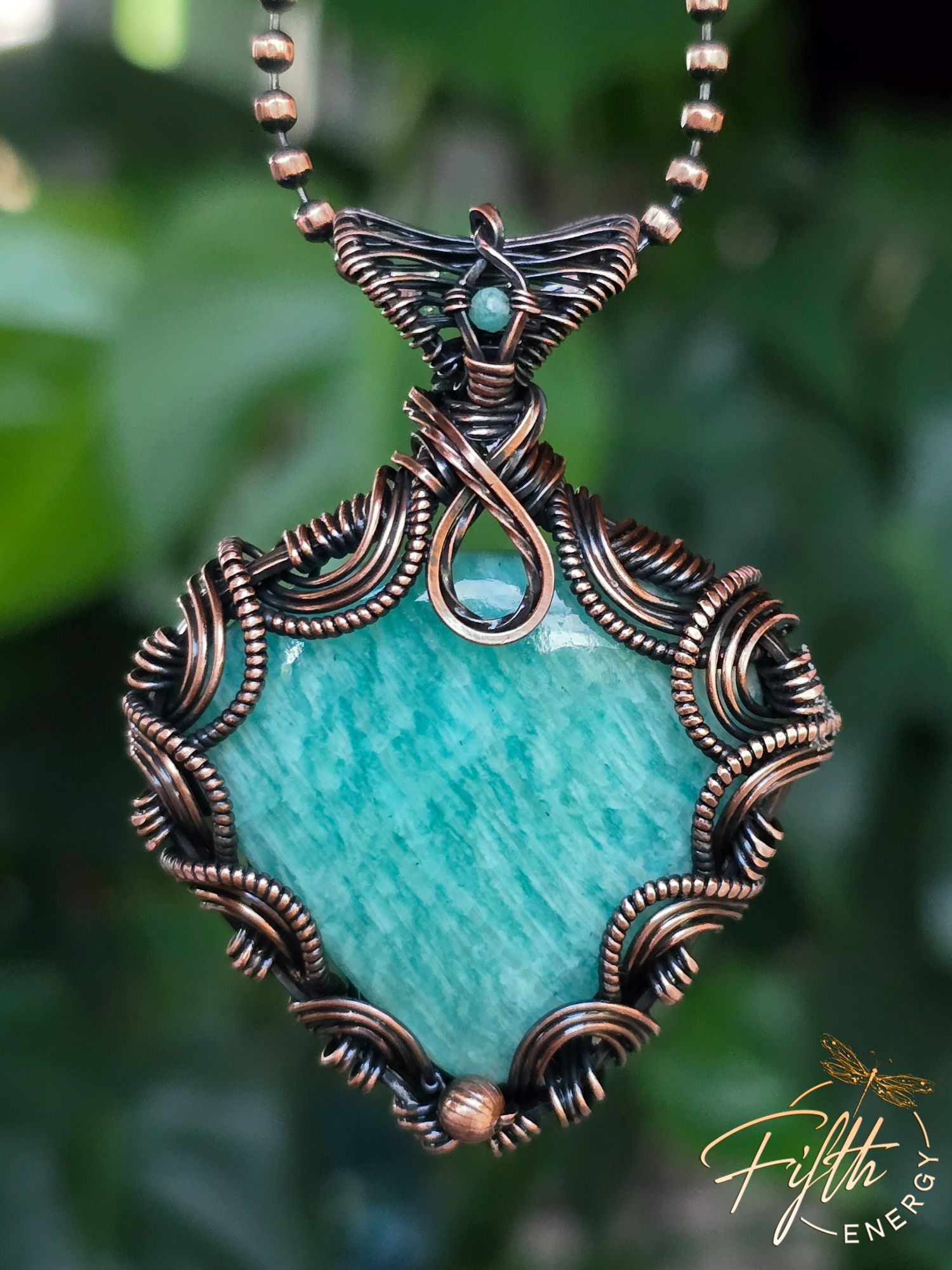 Victorian Style Amazonite Necklace 7 Victorian Style Amazonite Necklace Fifth Energy Jewelry Corset Laced Back Gemstone