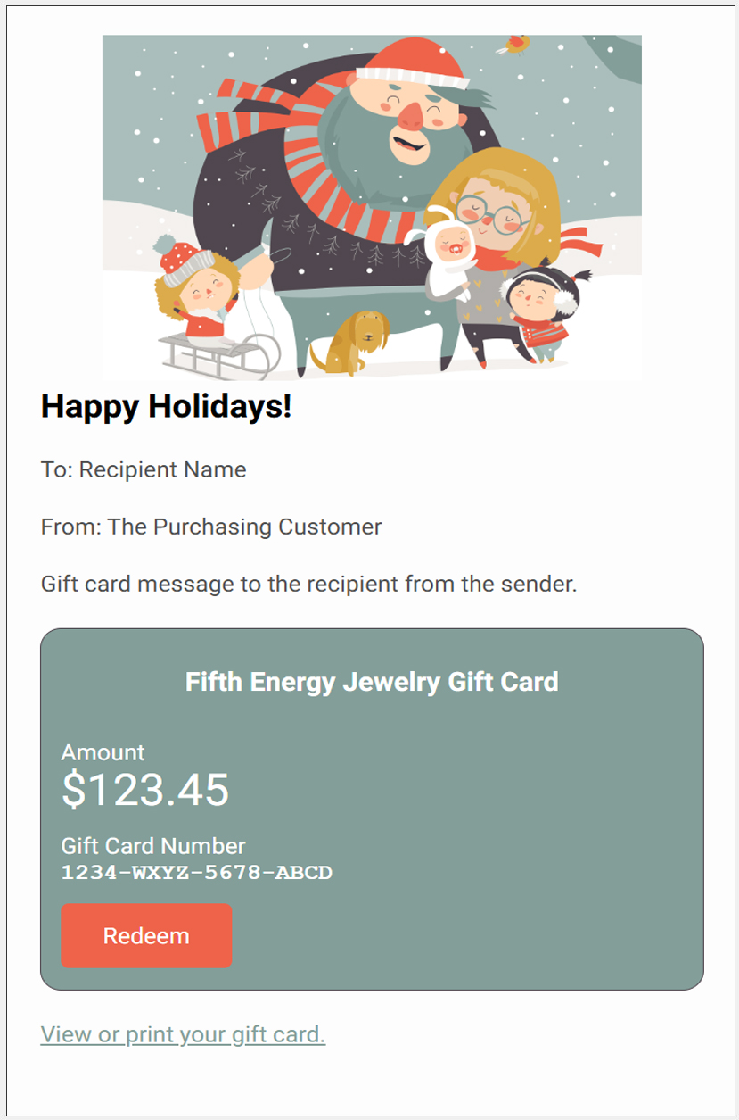 Fifth Energy Gift Card 3 Happy Holidays Fifth Energy Jewelry Gift Card