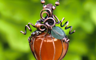 Mini Carnelian Pumpkin Necklace