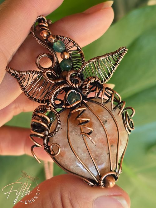 Sunstone Pumpkin Necklace Fifth Energy Jewelry Halloween Fall Thanksgiving November