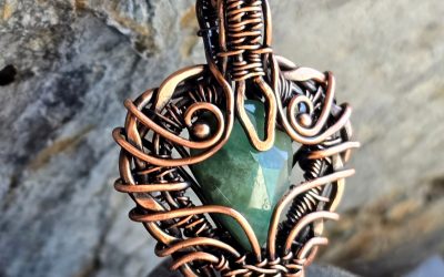 Copper Encased Emerald Necklace
